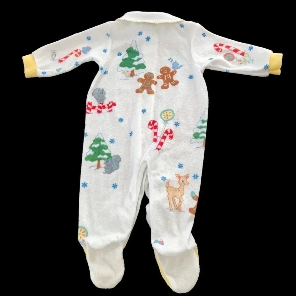 Vintage Carters Baby 12-17 lbs medium Terry sleeper Gingerbread House Candy Cane